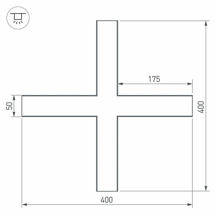 Соединитель угловой X-образный накладной Arlight S-LUX 030118