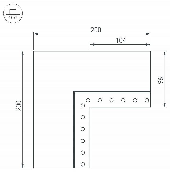 Соединитель угловой L-образный накладной Arlight S-LUX 030136