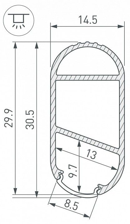 Профиль накладной Arlight WARDROBE 050153