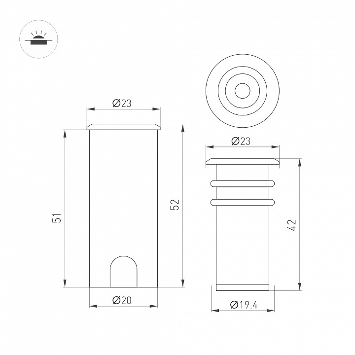 Встраиваемый в дорогу светильник Arlight PELURU 057838