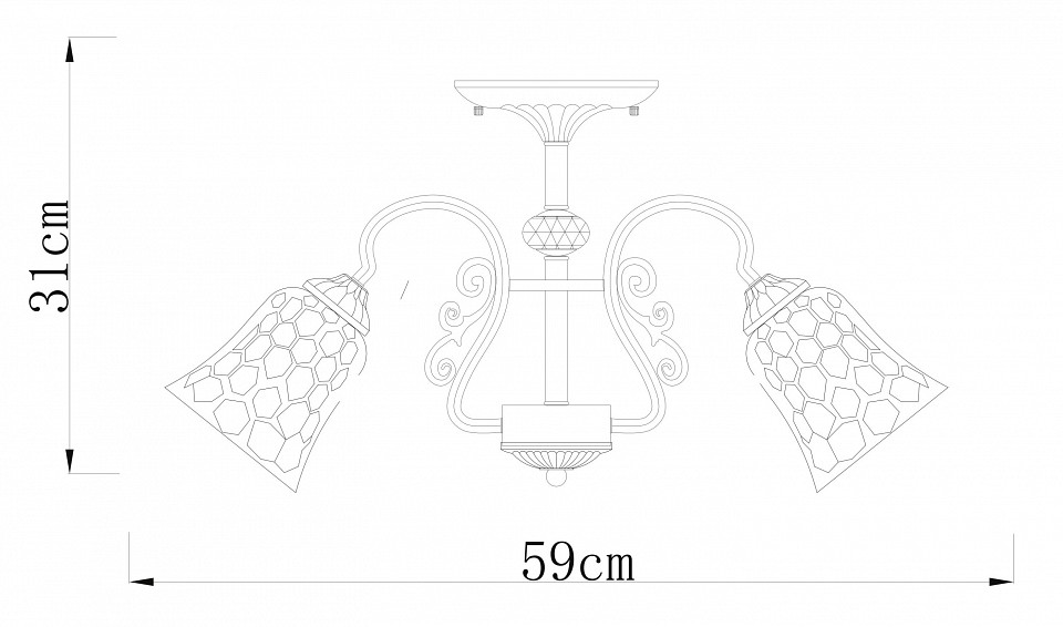 Люстра на штанге Arte Lamp Nicole 3 лампы A2702PL-3AB