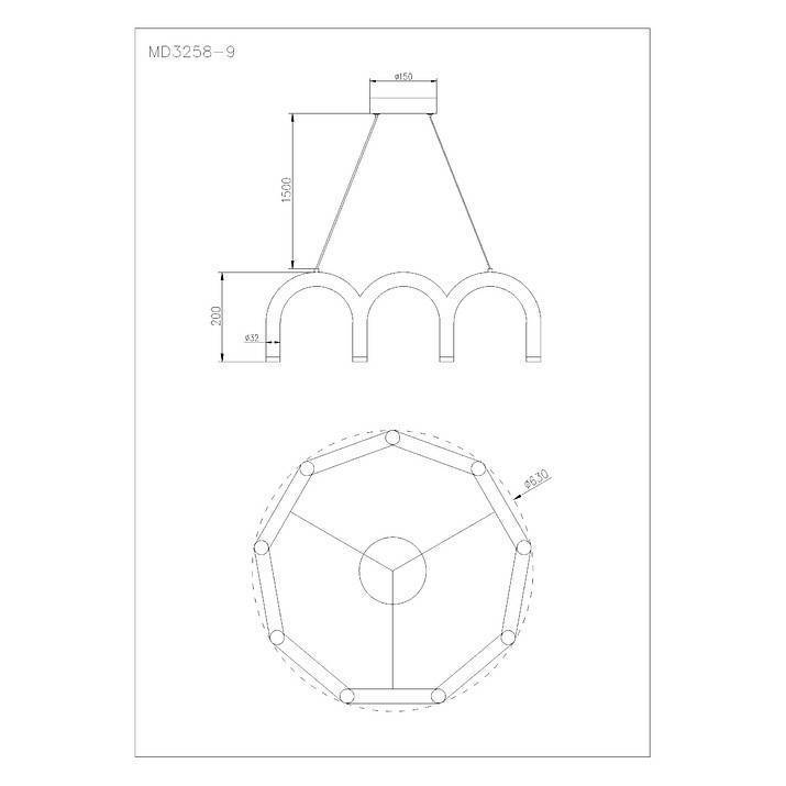 Подвесная люстра Arte Lamp Warhol A3258LM-45BK