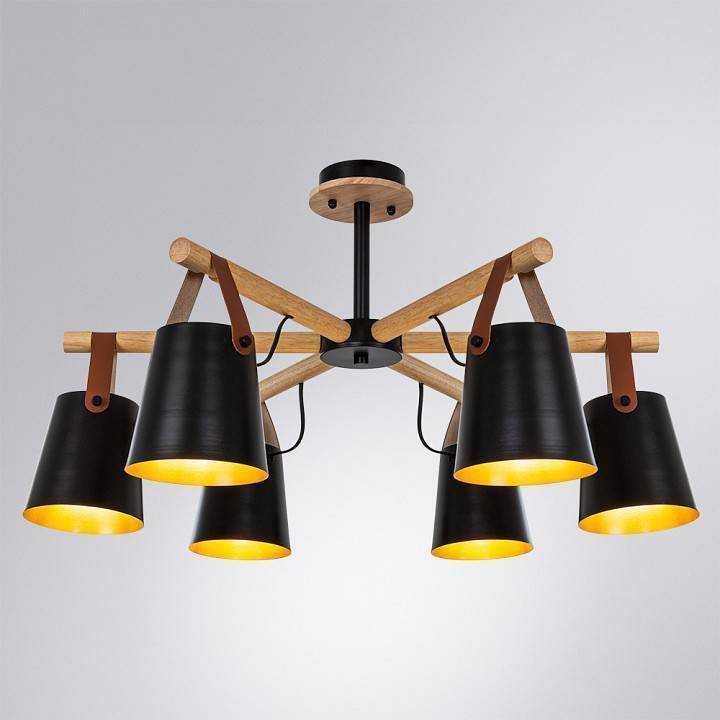 Люстра на штанге Arte Lamp Thomas 6 ламп черная A7032PL-6BK