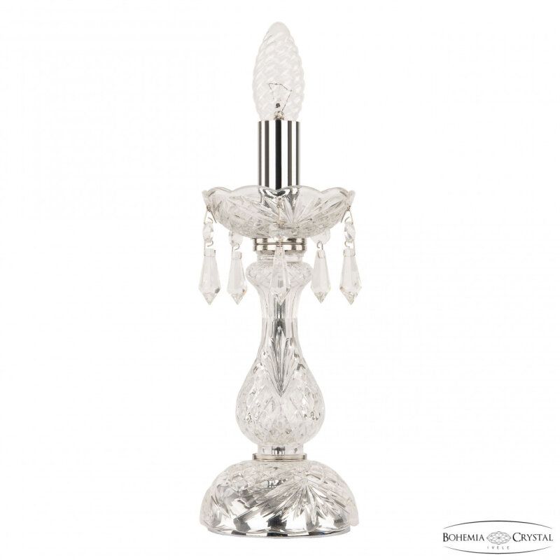 Настольная лампа декоративная Bohemia Ivele Crystal 104 104L/1-27 Ni