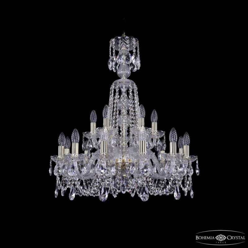 Подвесная люстра Bohemia Ivele Crystal 1402 1402/12+6/240/XL-77 G