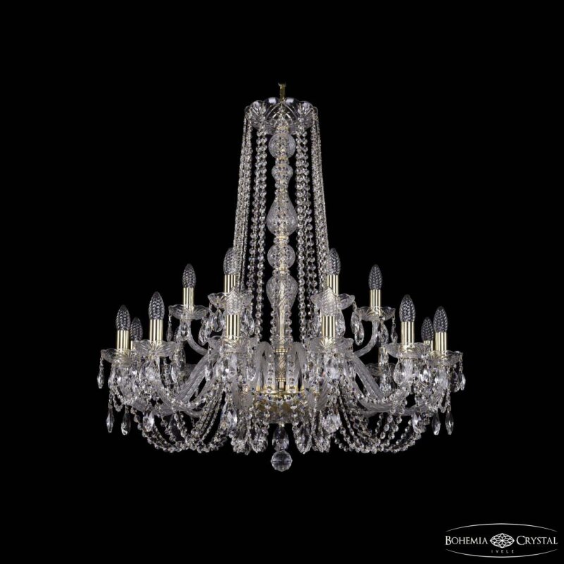 Подвесная люстра Bohemia Ivele Crystal 1402 1402/12+6/300/h-90 G