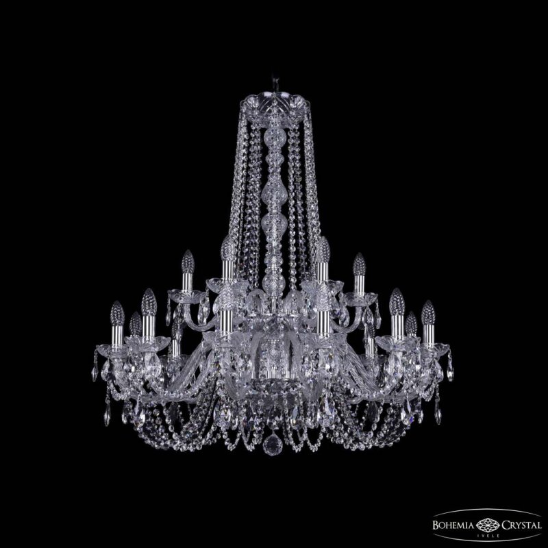 Подвесная люстра Bohemia Ivele Crystal 1402 1402/12+6/300/h-91/2d Ni