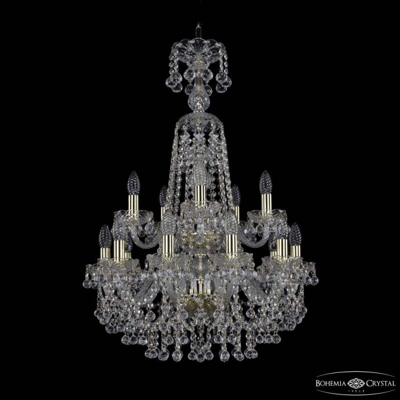 Подвесная люстра Bohemia Ivele Crystal 1409 1409/10+5/195/XL-83/2d G
