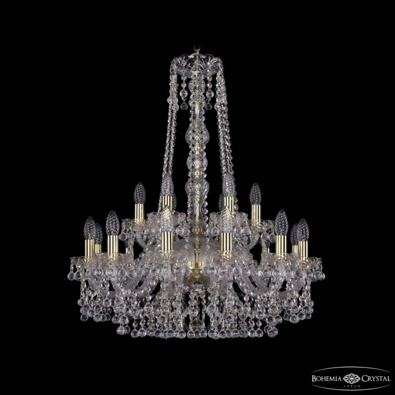 Подвесная люстра Bohemia Ivele Crystal 1409 1409/12+6/240/h-77 G