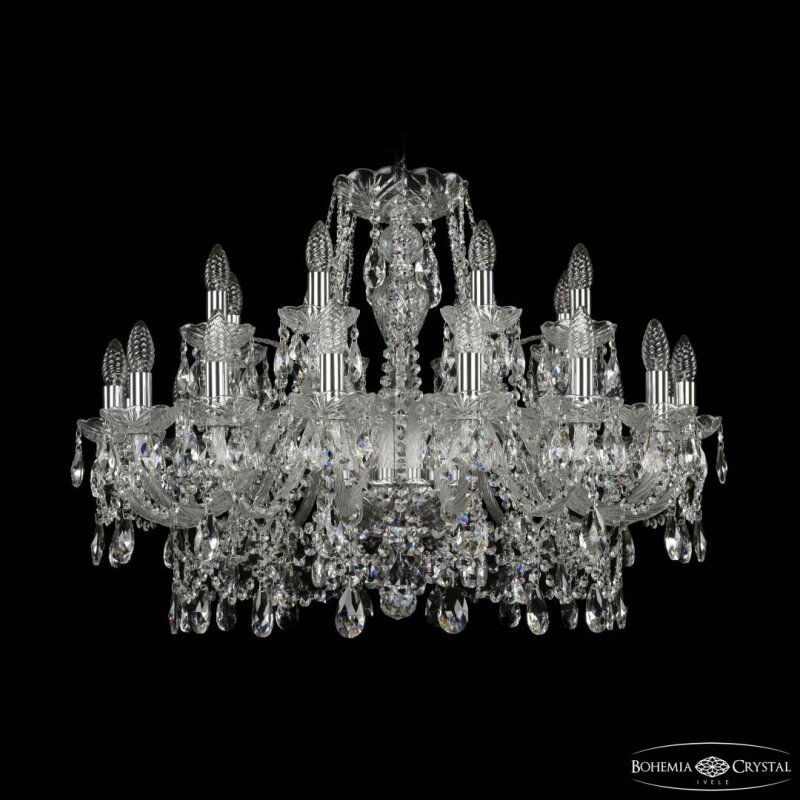 Подвесная люстра Bohemia Ivele Crystal 1411 1411/16+8/300 Ni
