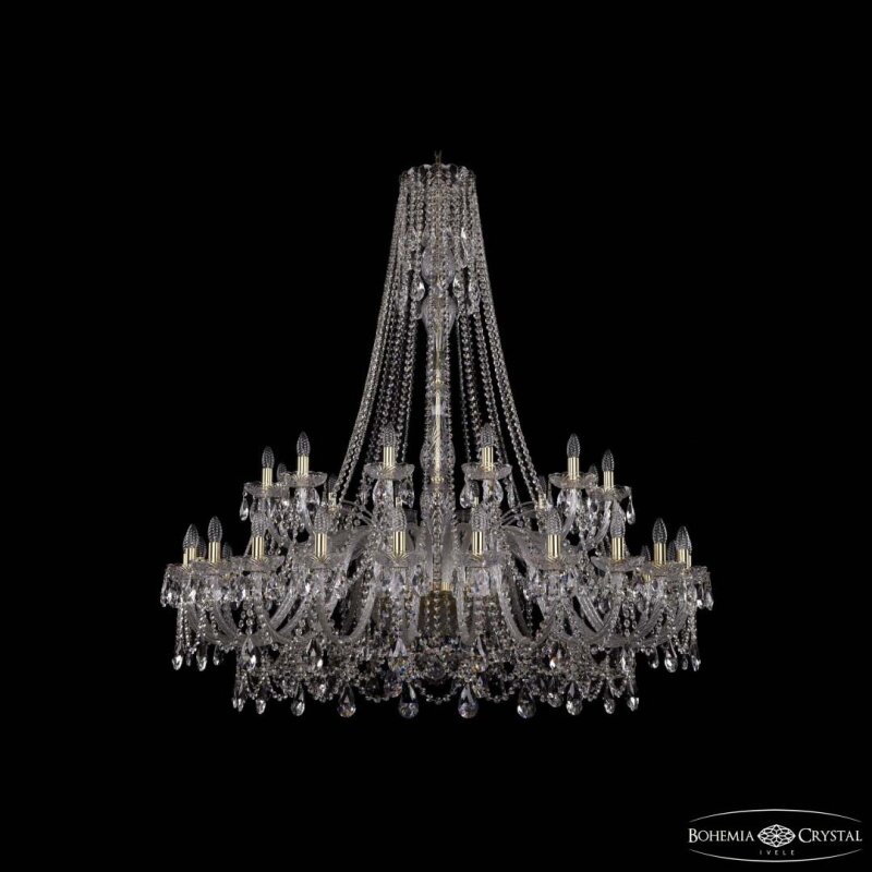Подвесная люстра Bohemia Ivele Crystal 1411 1411/24+12/530/h-154 G