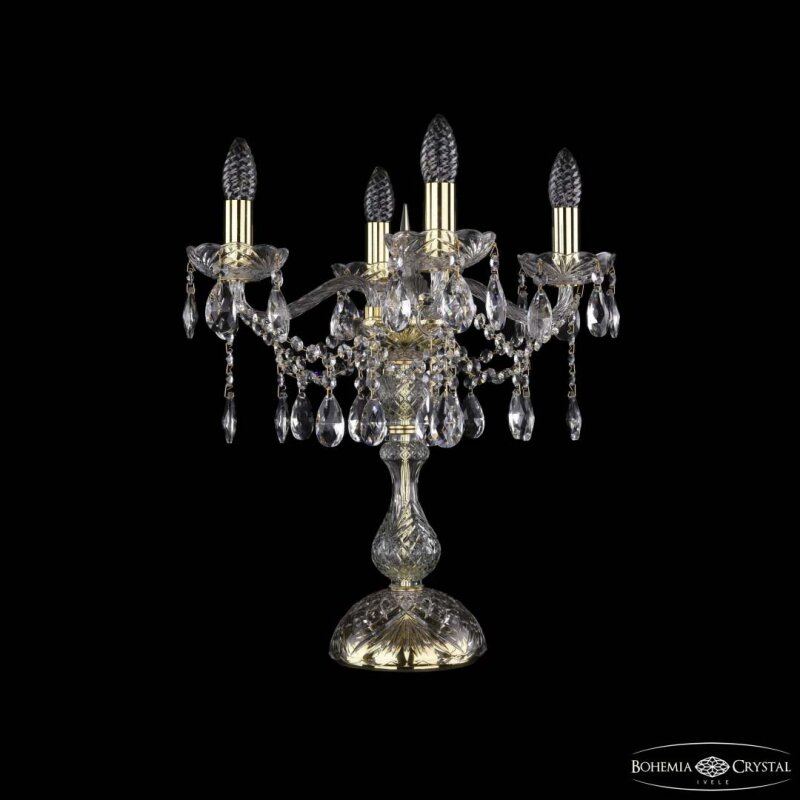 Настольная лампа декоративная Bohemia Ivele Crystal 1413 1413L/4/141-47 G