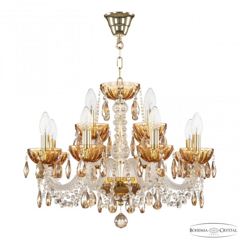 Подвесная люстра Bohemia Ivele Crystal 5402 5402/8+4/195 G Amber/M-1H K721