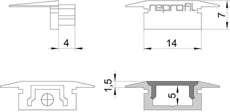 Набор заглушек для профиля Deko-Light P-ET-01-08 черные 10 шт. 978082