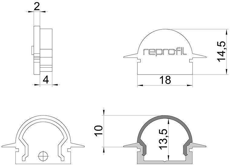 Набор заглушек для профиля (10 шт.) Deko-Light R-ET-01-12 белый 979550