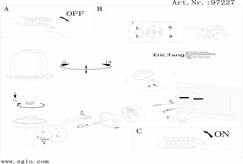 Светильник на штанге Eglo ПРОМО Paullo 97227