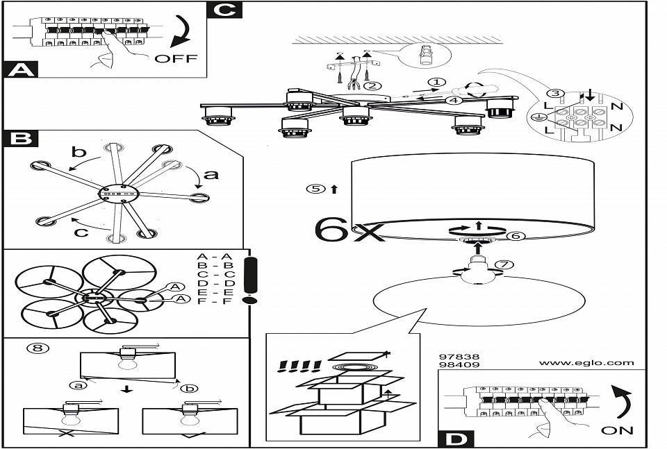 Потолочная люстра Eglo Pastore 97838