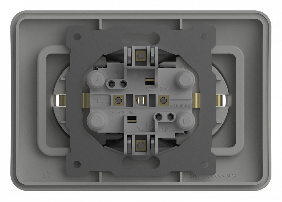Розетка двойная с заземлением и со шторкой Elbi Eleсtriс Jazz 508-016200-917