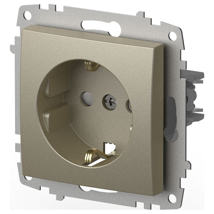 Розетка с заземлением и со шторкой, без рамки Elbi Eleсtriс Zena Vega 609-011400-243