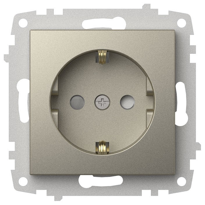 Розетка с заземлением и со шторкой, без рамки Elbi Eleсtriс Zena Vega 609-011400-243