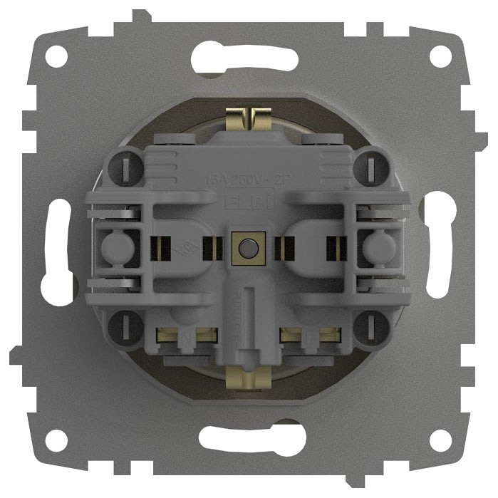 Розетка с заземлением и со шторкой, без рамки Elbi Eleсtriс Zena Vega 609-011400-243