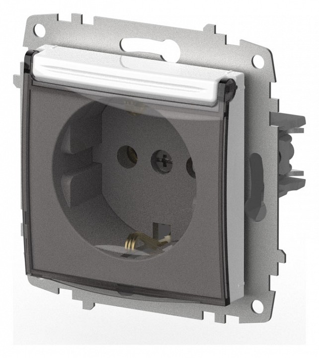 Розетка с заземлением с крышкой, без рамки Elbi Eleсtriс Zena Vega 609-015600-218