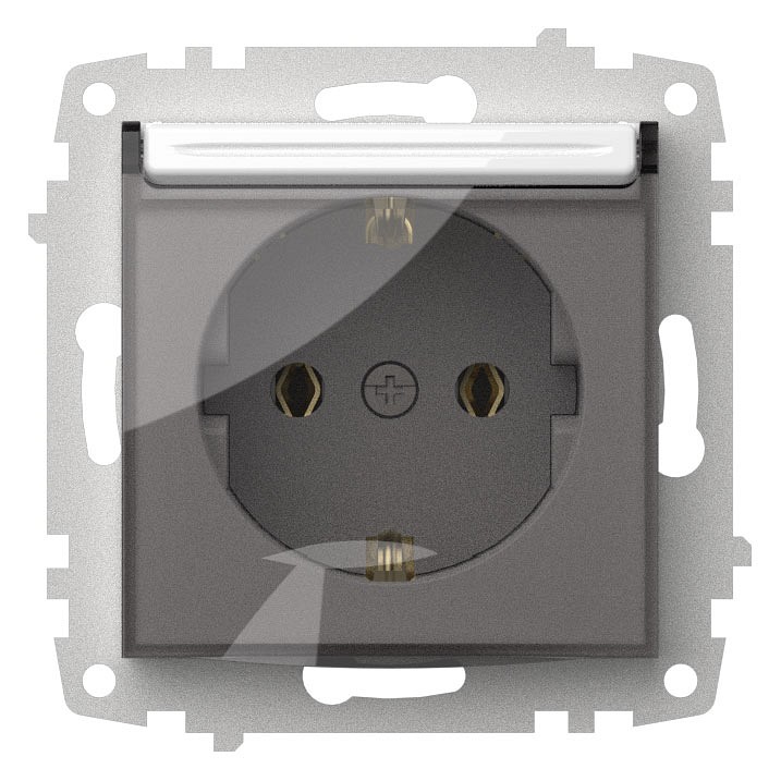 Розетка с заземлением с крышкой, без рамки Elbi Eleсtriс Zena Vega 609-015600-218