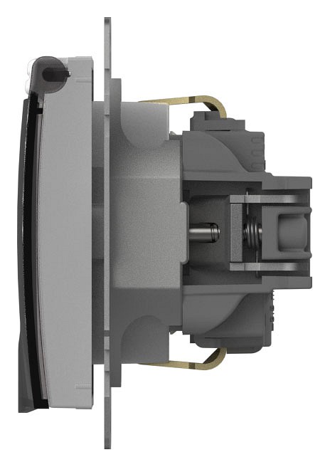 Розетка с заземлением с крышкой, без рамки Elbi Eleсtriс Zena Vega 609-015600-218