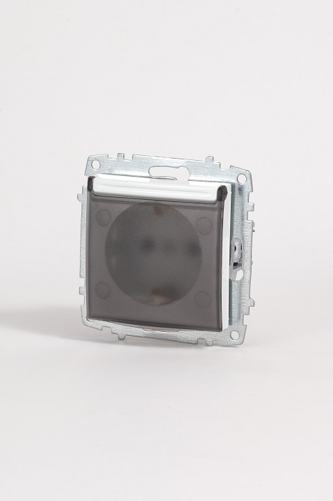 Розетка с заземлением с крышкой, без рамки Elbi Eleсtriс Zena Vega 609-015600-218