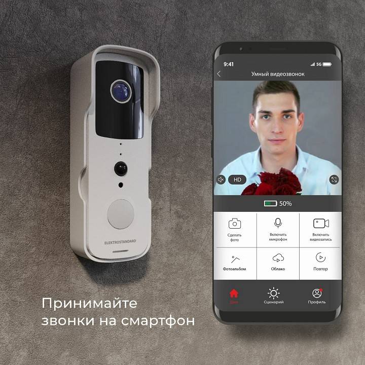 Видеозвонок умный Elektrostandard 76105/00 белый a059339