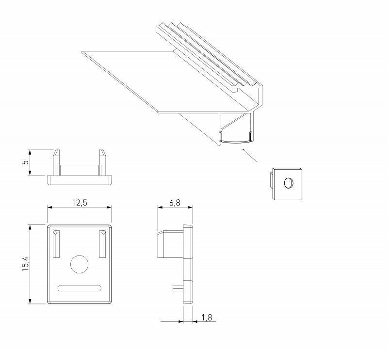 Заглушка для профиля с отверстием Elektrostandard ZLL ZLL-2-ALP025