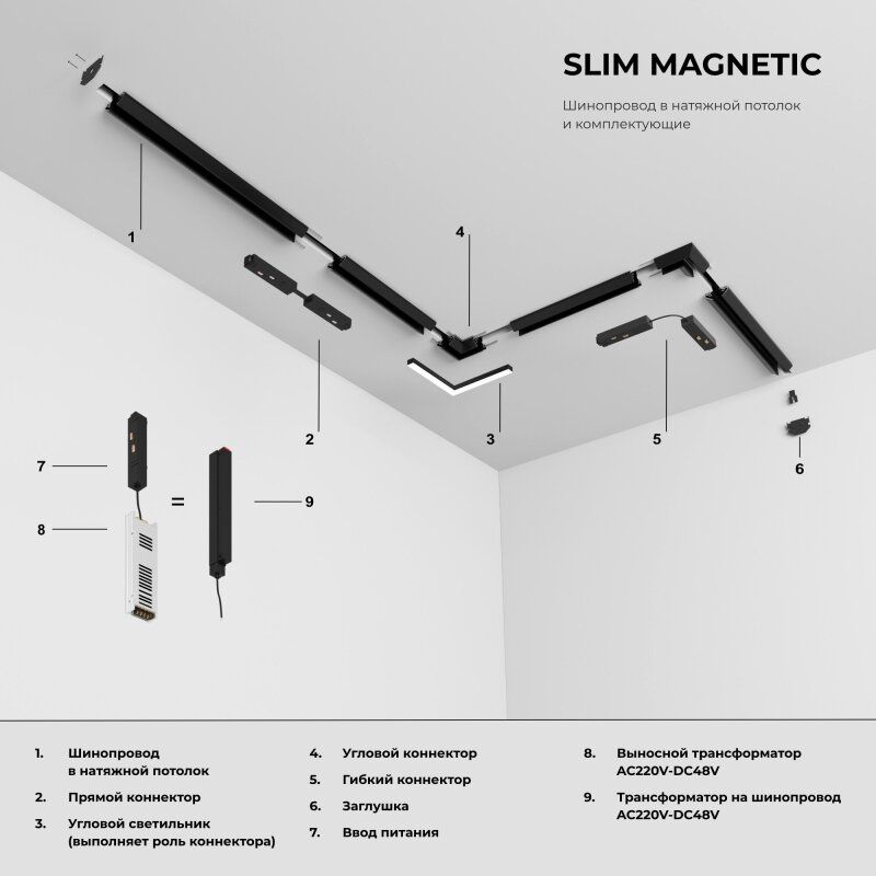 Заглушка для трека Elektrostandard Slim Magnetic 85206/00