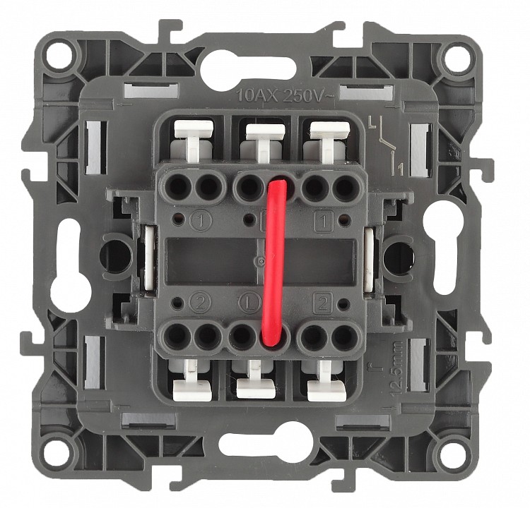 Переключатель двухклавишный ЭРА 12 без рамки 12-1004-04