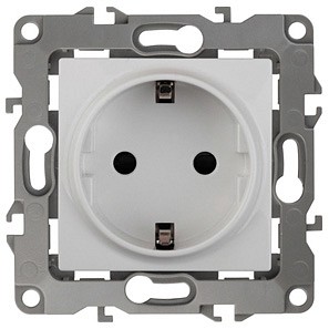 Розетка с заземлением, без рамки Эра Эра 12 12-2001-01