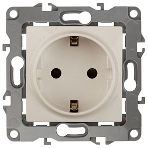 Розетка с заземлением, без рамки Эра Эра 12 12-2001-02