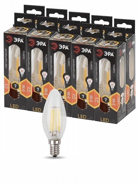 Лампа светодиодная Эра F-LED F-LED B35-7W-827-E14