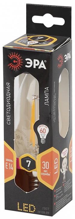 Лампа светодиодная Эра F-LED F-LED B35-7W-827-E14