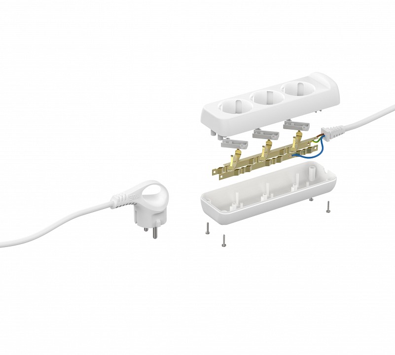 Удлинитель ЭРА U-3e 3 розетки с заземлением 1.5 м 3х1 мм² U-3e-1,5m-3x1