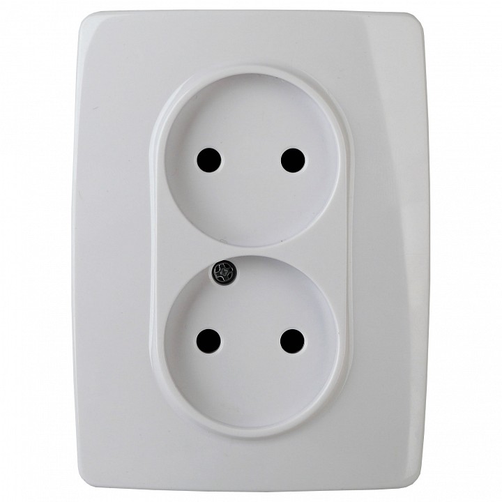 Розетка двойная без заземления Эра Эра 12 12-2107-01