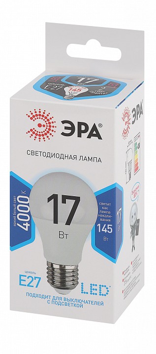 Лампа светодиодная Эра Стандарт LED A60-17W-840-E27