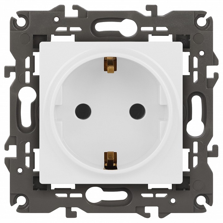 Розетка с заземлением, без рамки Эра Эра Elegance 14-2101-01