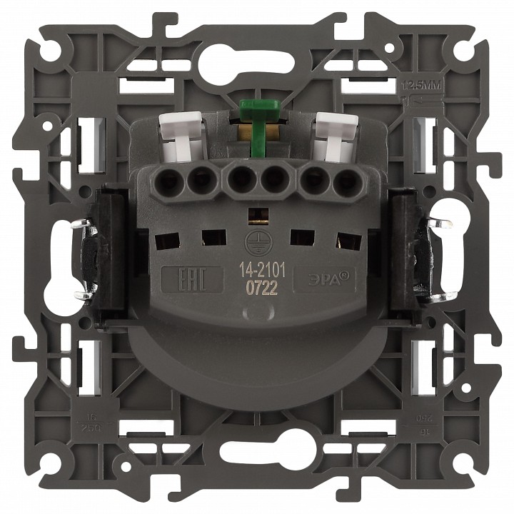 Розетка с заземлением, без рамки Эра Эра Elegance 14-2101-01