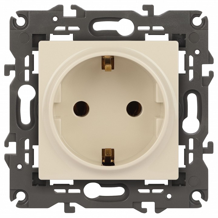 Розетка с заземлением, без рамки Эра Эра Elegance 14-2101-02