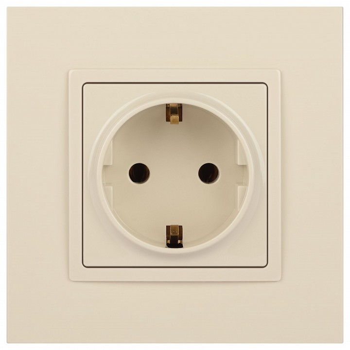 Розетка с заземлением, без рамки Эра Эра Elegance 14-2101-02