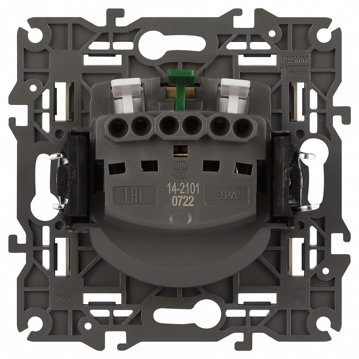 Розетка с заземлением, без рамки Эра Эра Elegance 14-2101-02