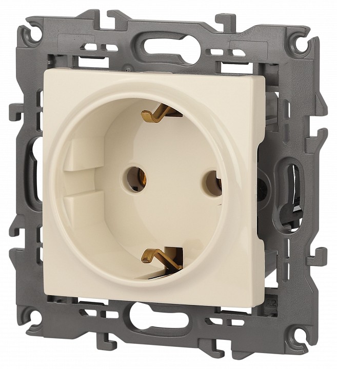 Розетка с заземлением, без рамки Эра Эра Elegance 14-2101-02