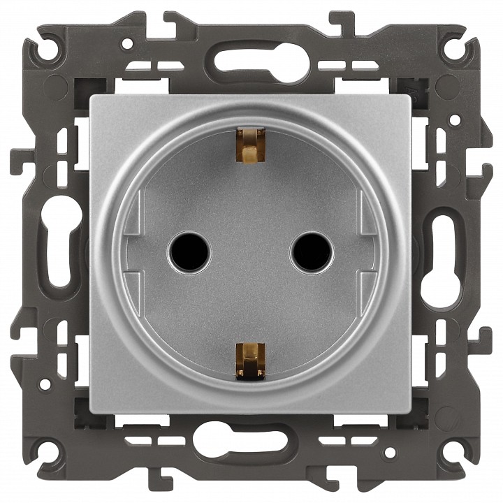 Розетка с заземлением, без рамки Эра Эра Elegance 14-2101-03