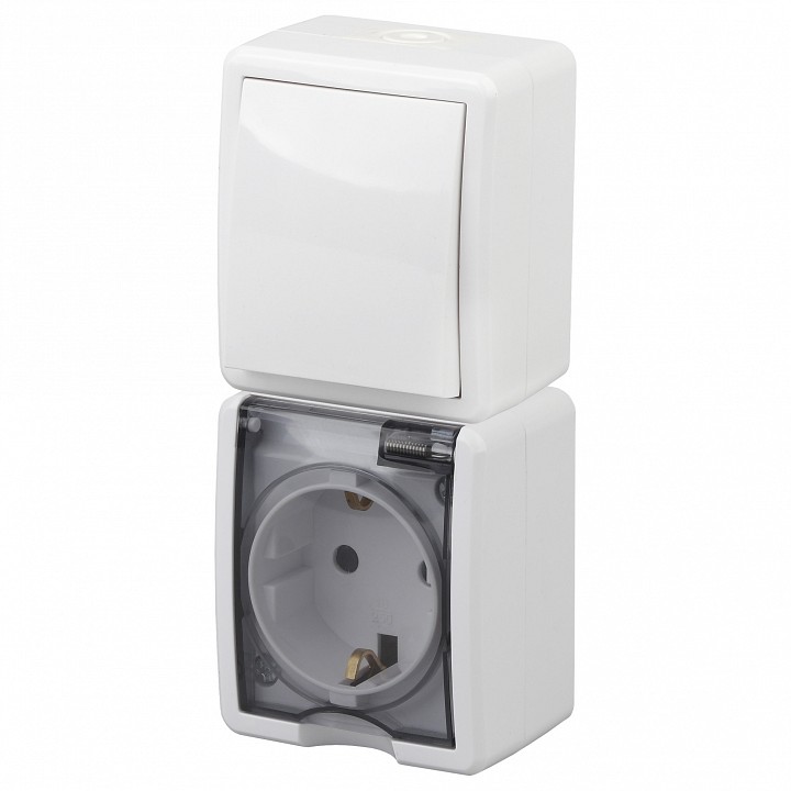 Блок с розеткой и выключателем Эра Эра Эксперт 11-7407-01