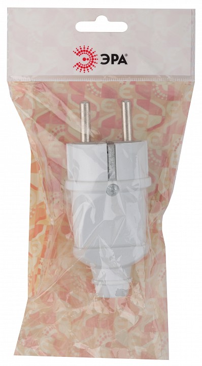 Вилка прямая с заземлением Эра  Vx2-W