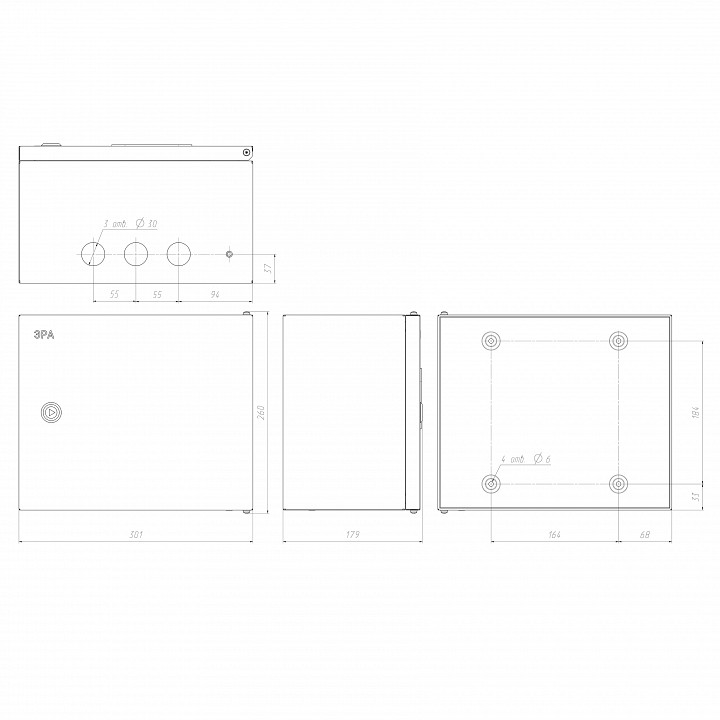 Электрический щиток накладной Эра  NO_SIMPLE_STM_SHMPg-02_IP54